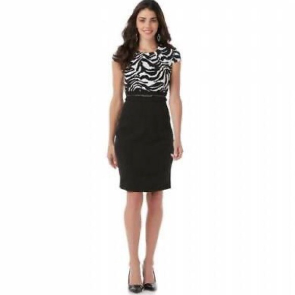 Tiana B. Black/White Zebra Print Dress NWT - Picture 2 of 8